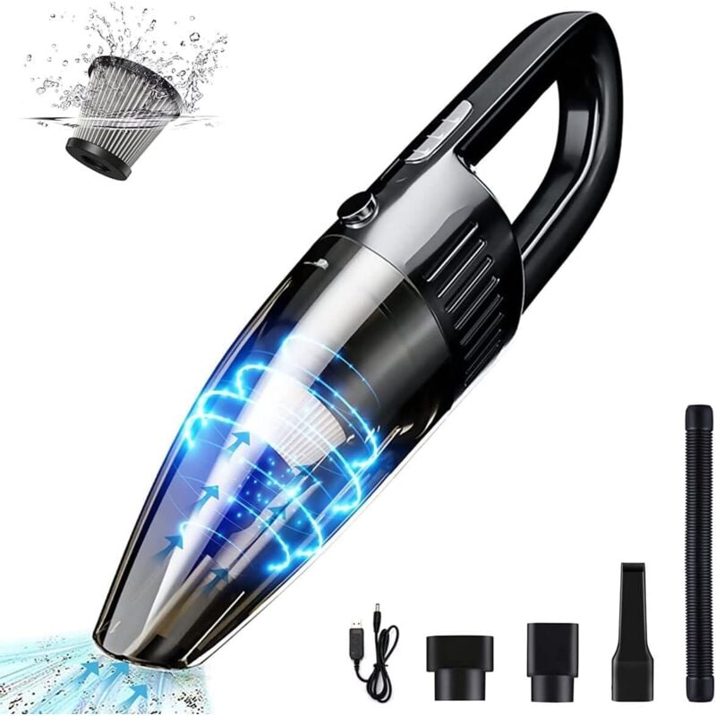 Handstaubsauger, 120W, kabelloser wiederaufladbarer Tischstaubsauger, Schnelllade-Handstaubsauger mit waschbarem Filter, ideal für Zuhause, Auto,