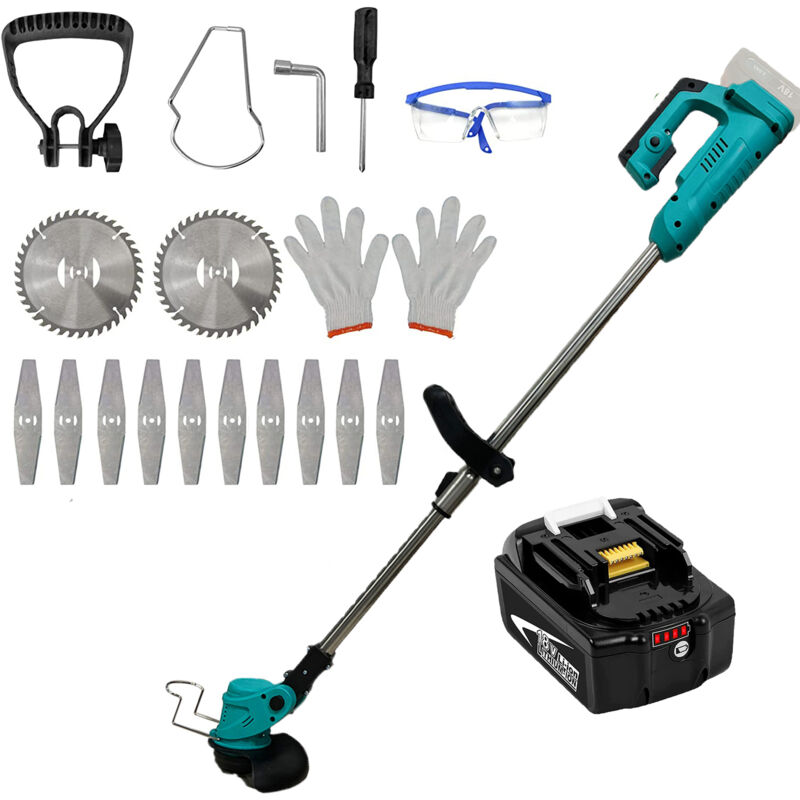 Akku-Trimmer, Akku-Mäher Teetok kompatibel mit Makita-Akku , mit 1 5,5 ah Batterien (Ladegerät nicht im Lieferumfang enthalten), Sparkle
