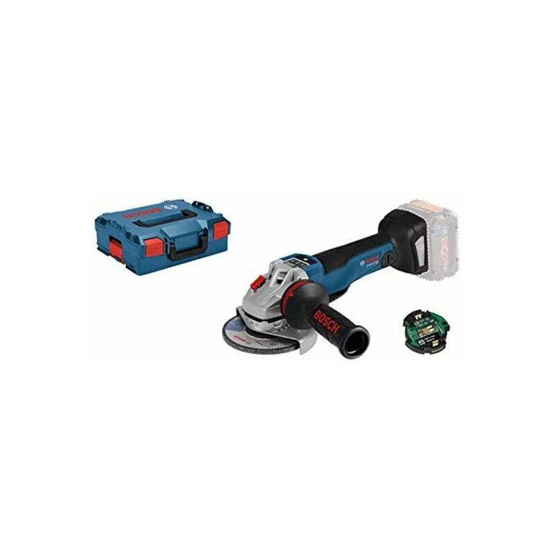 Bosch Professional GWS 18V-10 PSC-Winkelschleifer, Anschlussmodul, Totmann, ohne Batterie, in L-BOXX, 18 V, Farbe:, Größe