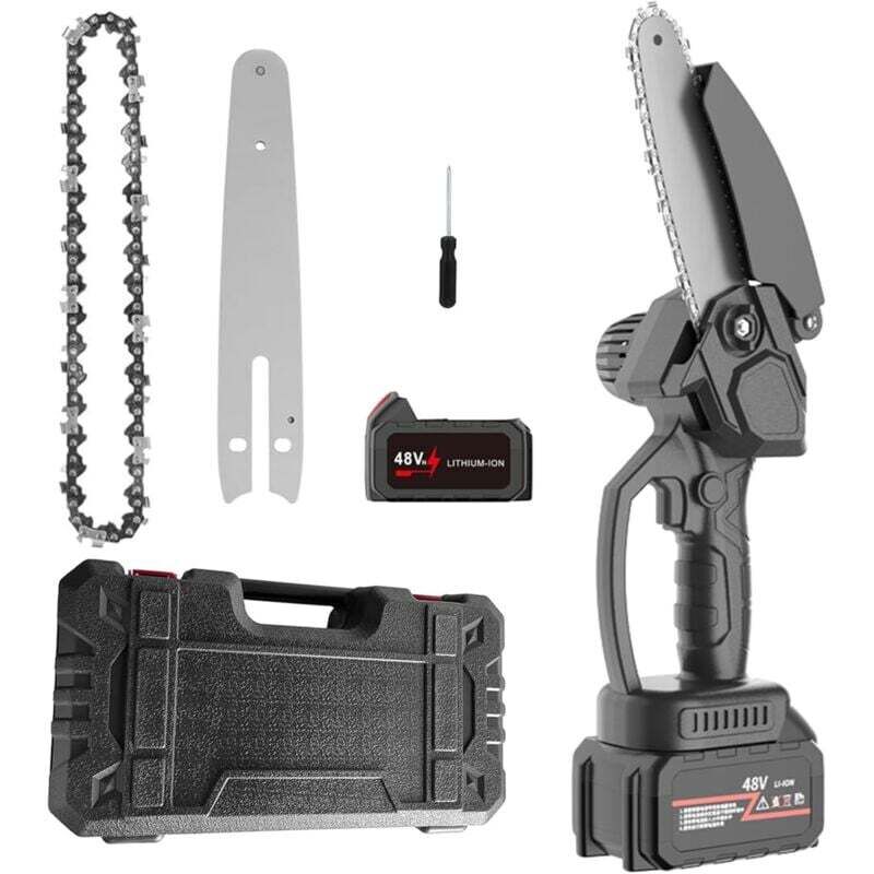 Akkubetriebene elektrische Kettensäge, kleine tragbare Kettensäge mit wiederaufladbaren Akkus, Astsäge, Astschere, elektrisches Gartengerät
