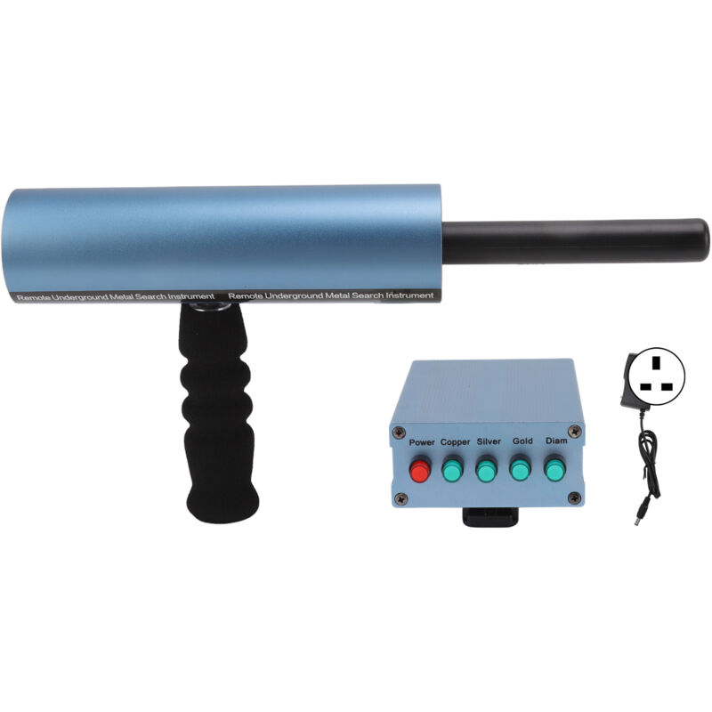 AKS Metalldetektor, 14 m Tiefe, 800 m Reichweite, Aluminium-Metalldetektor, 100-240 V Scanner-Ausrüstung, blauer britischer Stecker.
