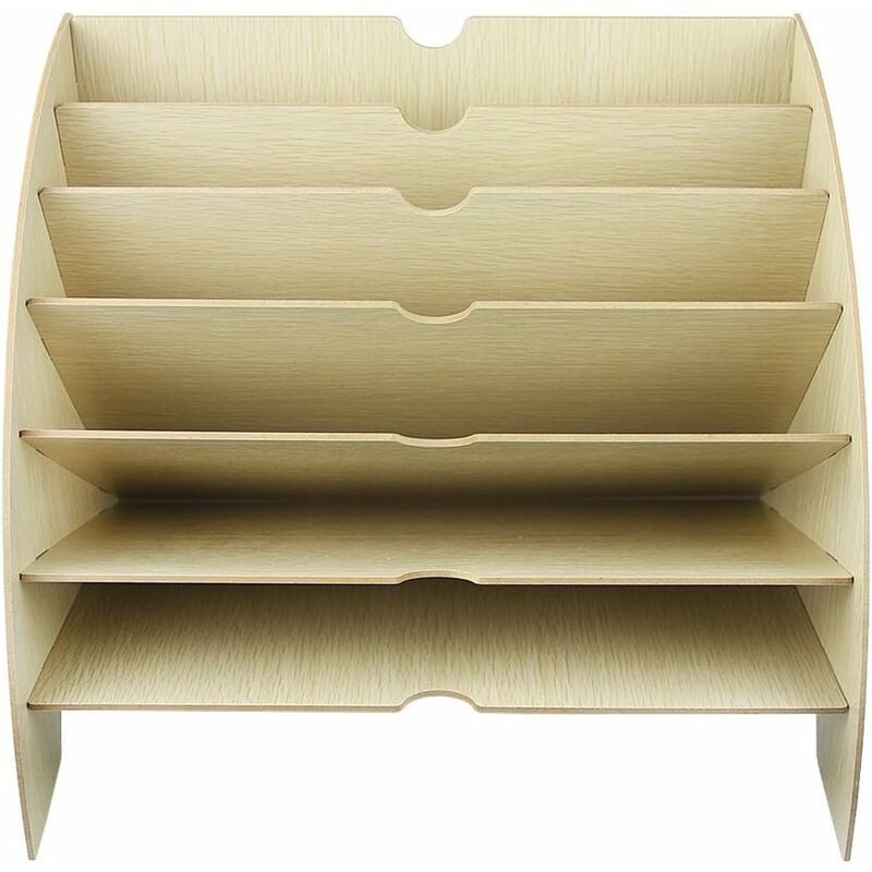 Aktenablage aus Holz, Papiersortierer, Büroaufbewahrung für A4-Papier, Zeitschriften und Dokumente (36,5 x 28 x 28 cm)