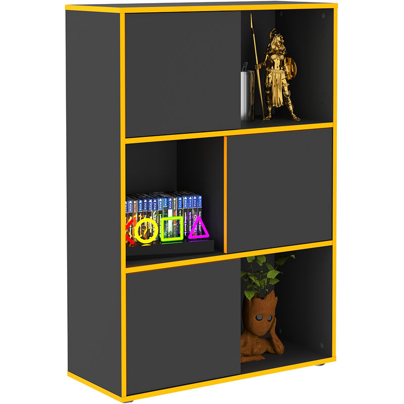 Jugendzimmer Aktenschrank in anthrazit mit orange ZADAR-10, b/h/t ca. 68,5/99/33 cm