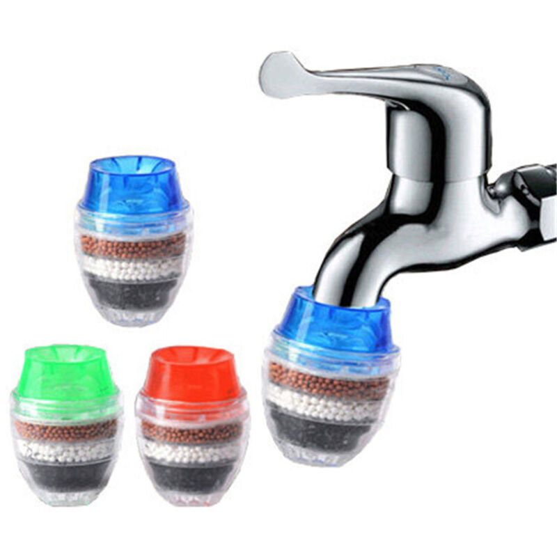 Aktivkohle-Wasserfilter für Wasserhähne, 4 Stück, Mini-Wasserfilterreiniger für Küchenwasserhahn-Wasserfilter, universeller, hochwertiger, runder