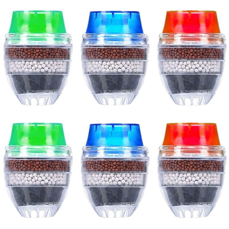 Aktivkohle-Wasserfilter für Wasserhähne, 6 Stück, Mini-Wasserfilterreiniger für Küchenwasserhahn-Wasserfilter, universeller, hochwertiger, runder