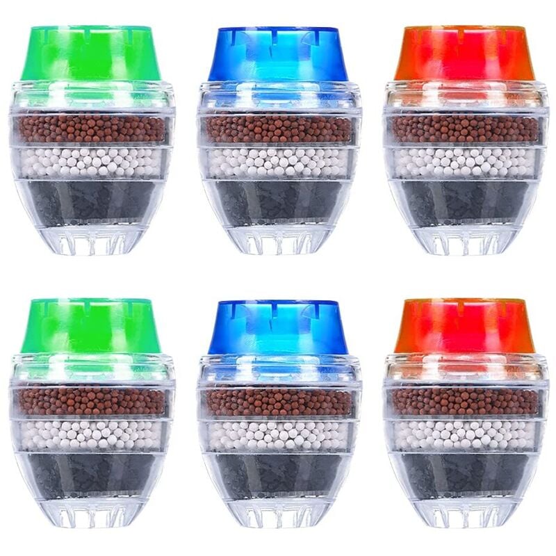Aktivkohle-Wasserfilter für Wasserhähne, 6 Stück, Mini-Wasserfilterreiniger für Küchenwasserhahn-Wasserfilter, universeller, hochwertiger, runder