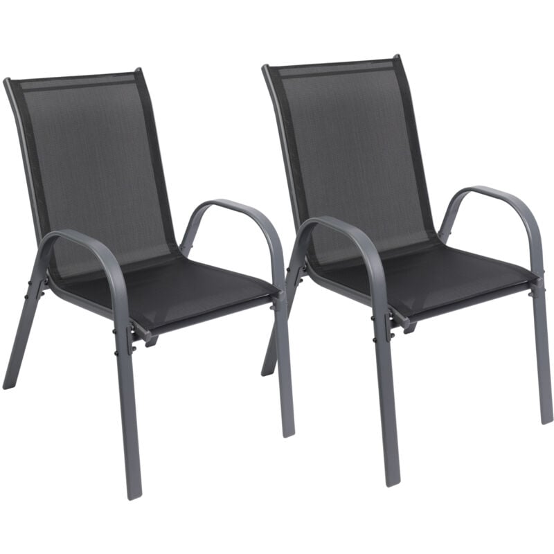 Gartenstühle 2er Set Kuba – Gartenstühle Stapelbar mit robustem Metallgestell und hoher Belastbarkeit – bequeme Stapelstühle auch als Terrassenstühle
