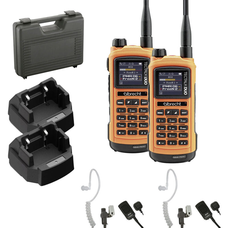 Albrecht - Tectalk Duo PMR446 + Freenet 29149.S1 Freenet-Funkgerät 2er Set