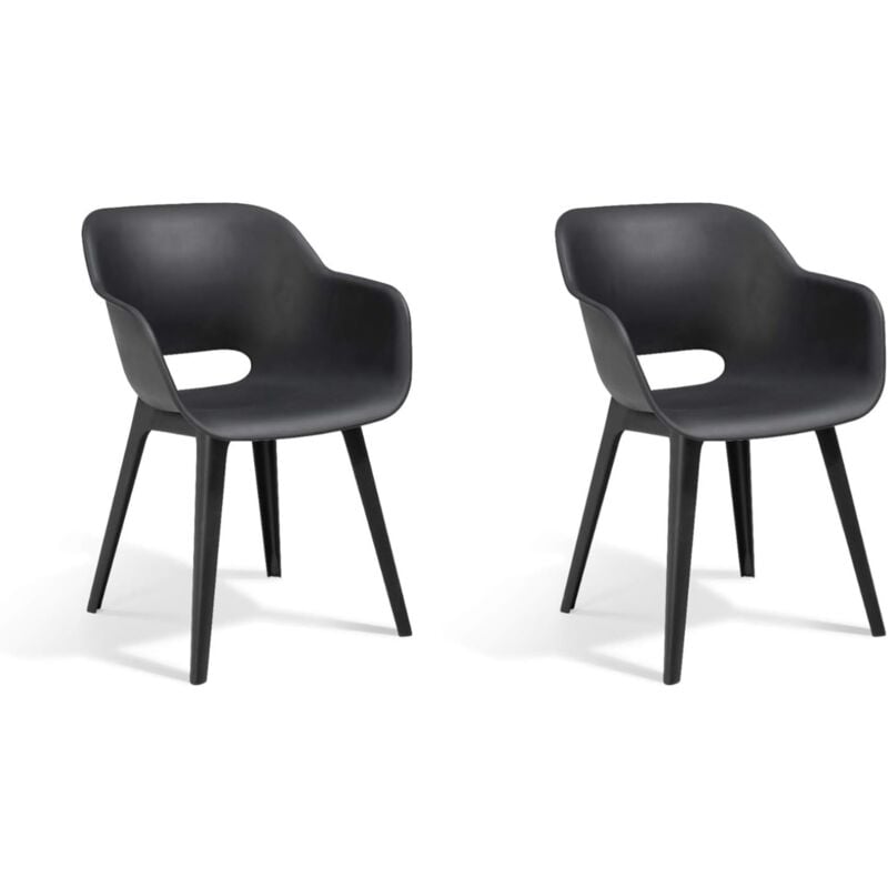 Keter - Gartenstühle Akola 2 Stk. Graphitgrau