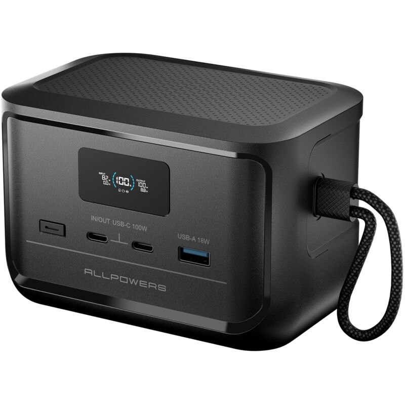 ALLPOWERS SOLAX P100 Tragbare Powerstation mit PD 100W Ausgang, 99.2Wh LiFePO4 Batterie Schnellladung Power Bank, 3 Port 128W TragBack-up-Akku,