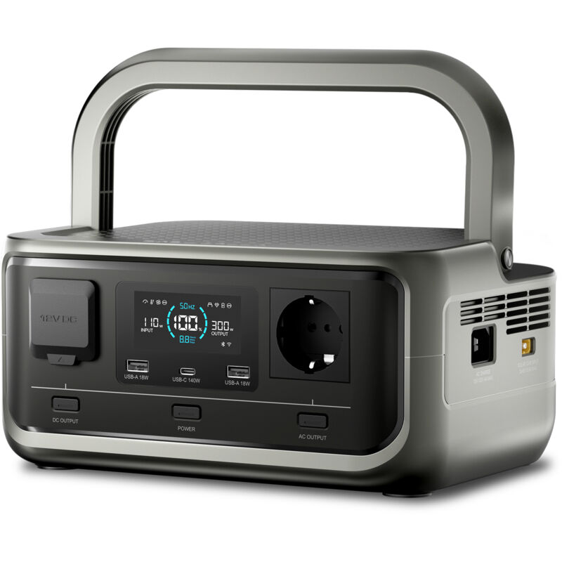 ALLPOWERS VOLIX P300 Tragbare Powerstation, 256Wh LiFePO4 Akku, 300W (Max 600W) Solargenerator, 20 ms USV, 100W USB-C Ausgang, 3000 Ladezyklen Für