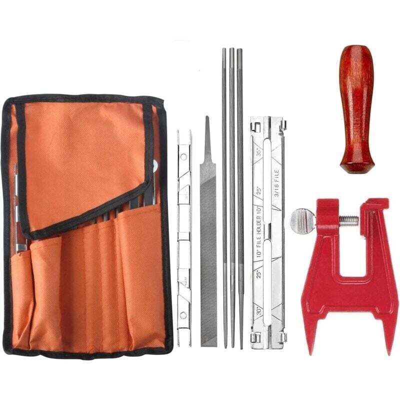 Alovez Universelles Kettensägen-Schärffeilen-Set, kompatibel mit Sti-hl-Kettensägen, mit 5/32-Zoll-, 3/16-Zoll- und 7/32-Zoll-Feilen, Holzgriff,