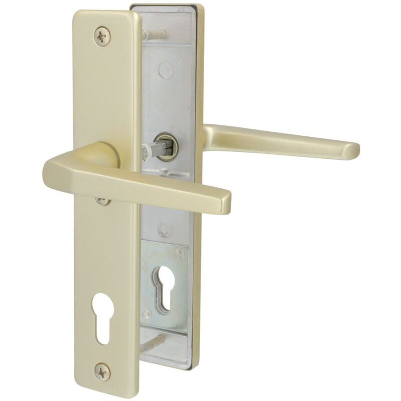 Alpertec - Schutzbeschlag Tira Drücker/Drücker Aluminium neusilber 92 mm Beschläge