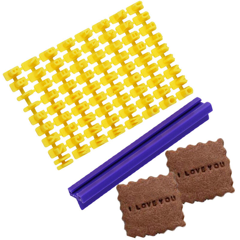 Alphabet- und Chiffre-Stück, 72 Stück Patisserie-Tampons, Tampons für Kekse mit Buchstaben, Keksstempel für Torte, Kekse, Fondant