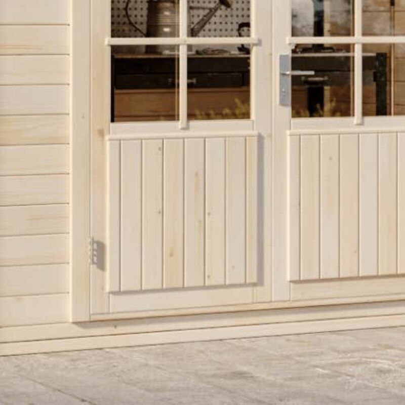 Gartenhaus Maria Twin Gartenhaus aus Holz, Holzhaus mit 40 mm Wandstärke, Blockbohlenhaus mit Montagematerial - Alpholz