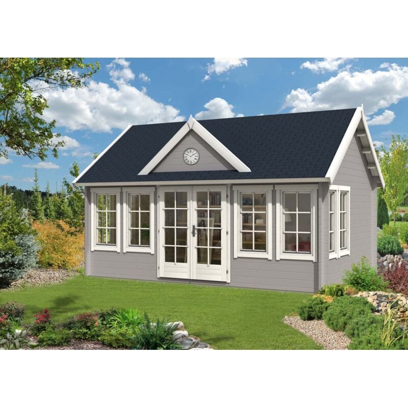 Gartenhaus clockhouse® xl Gartenhaus aus Holz in Pinie, Holzhaus mit 44 mm Wandstärke, Blockbohlenhaus mit Montagematerial - Alpholz