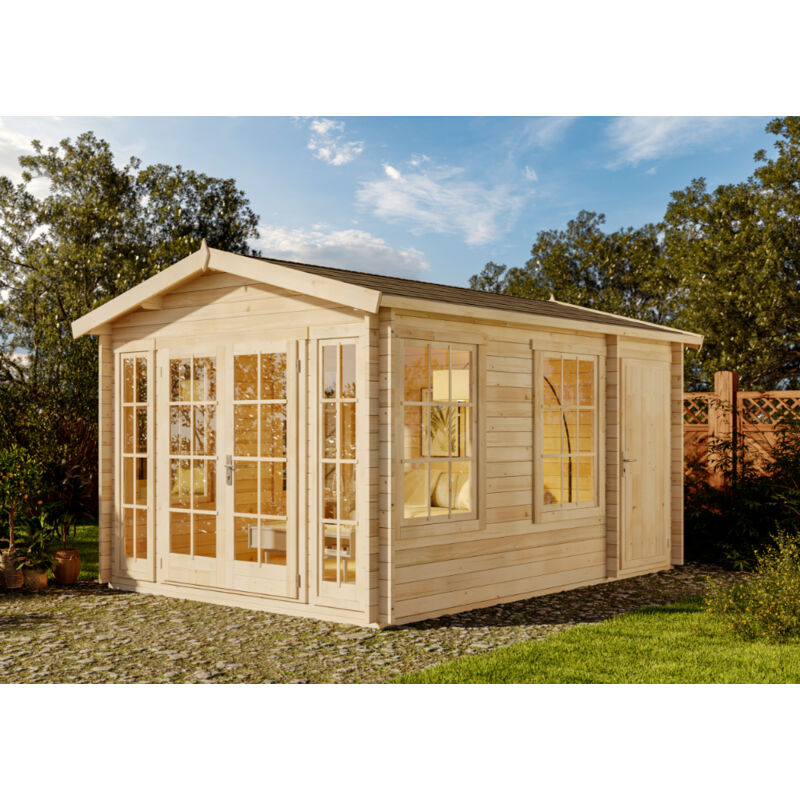 Gartenhaus Kim-40 Gartenhaus aus Holz, Holzhaus mit 40 mm Wandstärke, Blockbohlenhaus mit Montagematerial - Alpholz