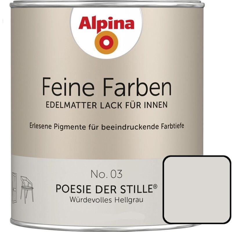 Feine Farben Lack No. 03 Poesie der Stille hellgrau edelmatt 750 ml Buntlacke - Alpina