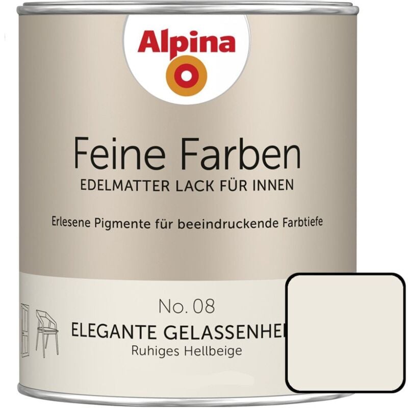 Feine Farben Lack No. 08 Elegante Gelassenheit hellbeige edelmatt 750 ml Buntlacke - Alpina