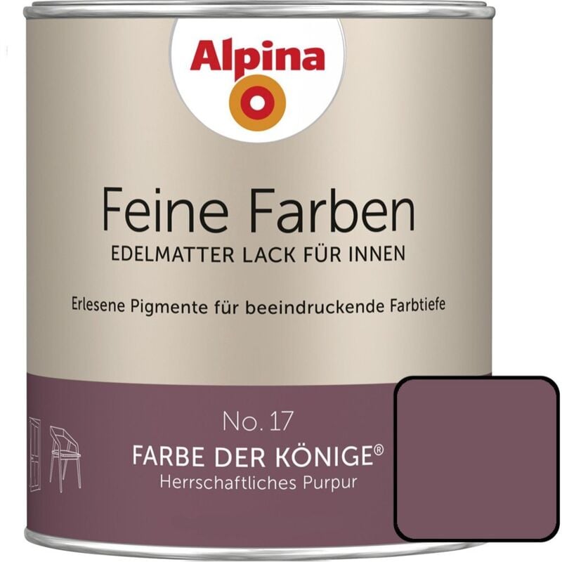 Feine Farben Lack No. 17 Farbe der Könige purpur edelmatt 750 ml Buntlacke - Alpina
