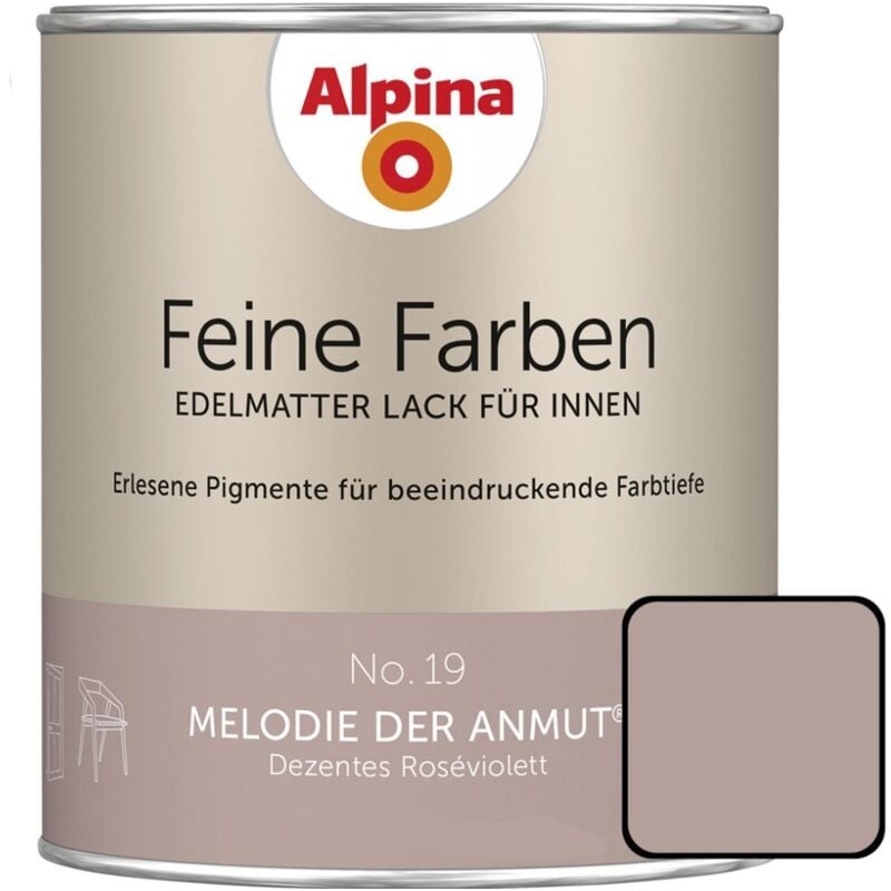 Feine Farben Lack No. 19 Melodie der Anmut roséviolett edelmatt 750 ml Buntlacke - Alpina