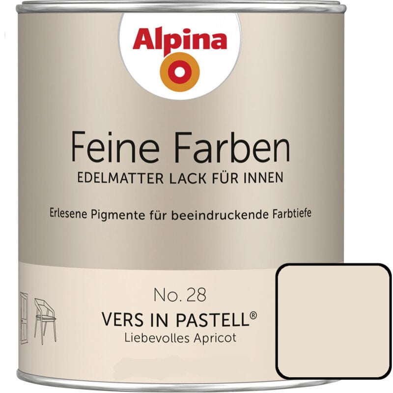 Feine Farben Lack No. 28 Vers in Pastell apricot edelmatt 750 ml Buntlacke - Alpina