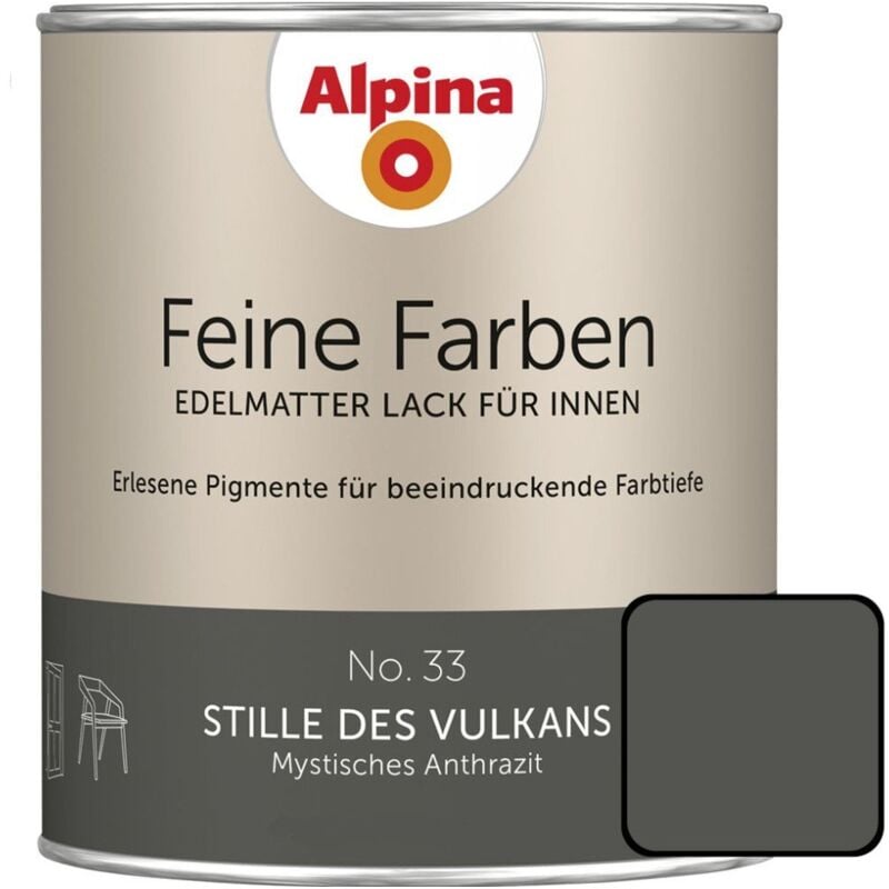 Feine Farben Lack No. 33 Stille des Vulkans anthrazit edelmatt 750 ml Buntlacke - Alpina