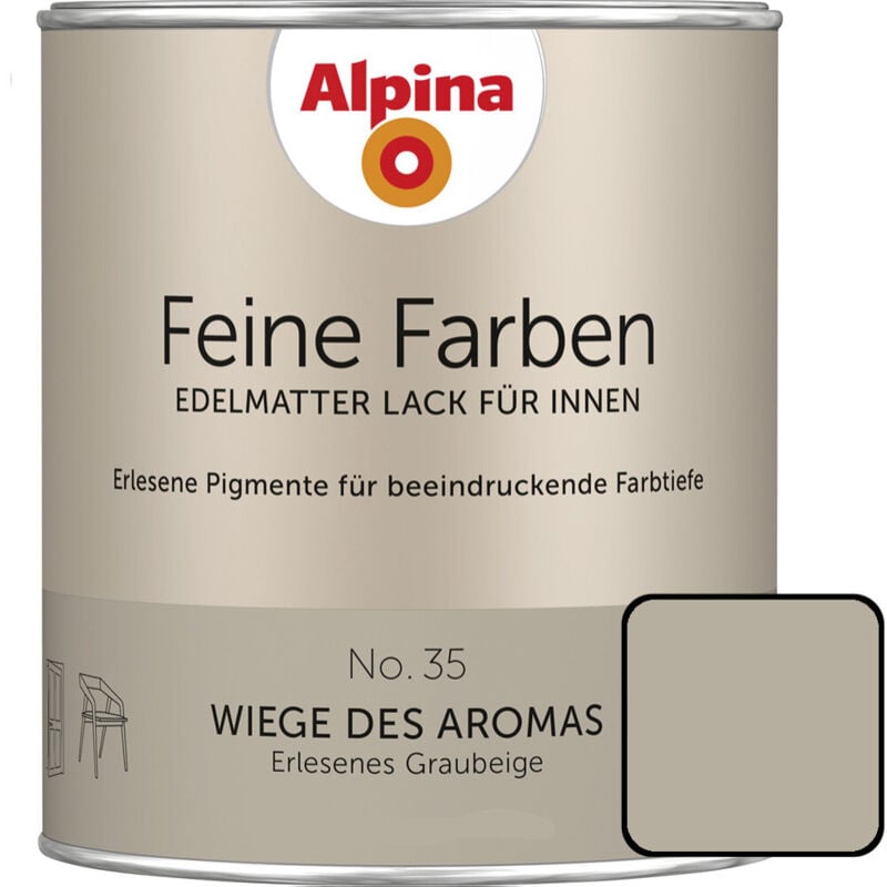 Feine Farben Lack No. 35 Wiege des Aromas graubeige edelmatt 750 ml Buntlacke - Alpina