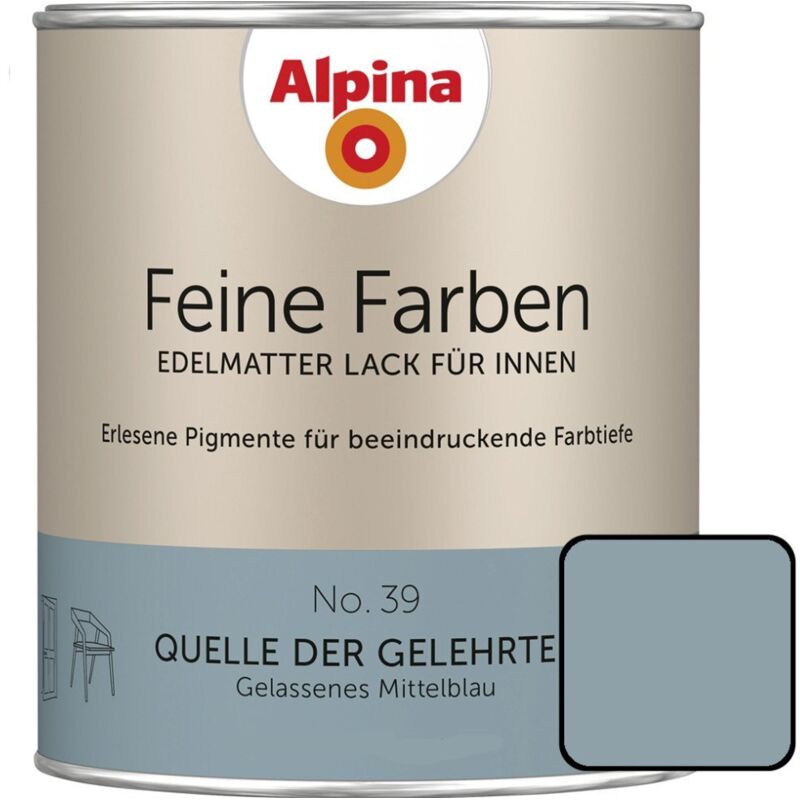 Feine Farben Lack No. 39 Quelle der Gelehrten mittelblau edelmatt 750 ml Buntlacke - Alpina