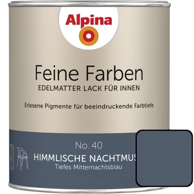 Feine Farben Lack No. 40 Himmlische Nachtmusik mitternachtsblau edelmatt 750 ml Buntlacke - Alpina