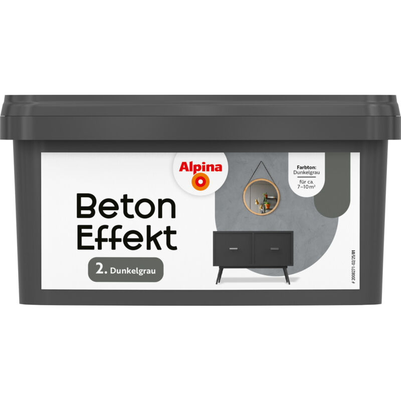 Alpina Wandfarbe Beton Effekt dunkelgrau 1 L Innen