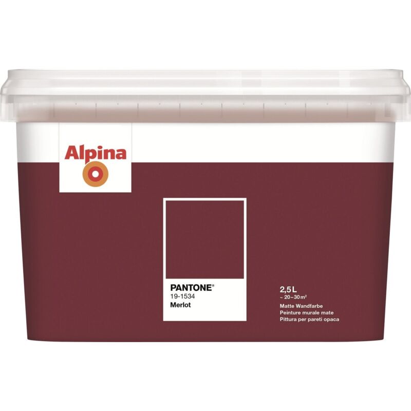 Alpina Wandfarbe Pantone matt merlot 2,5 L Wandfarbe