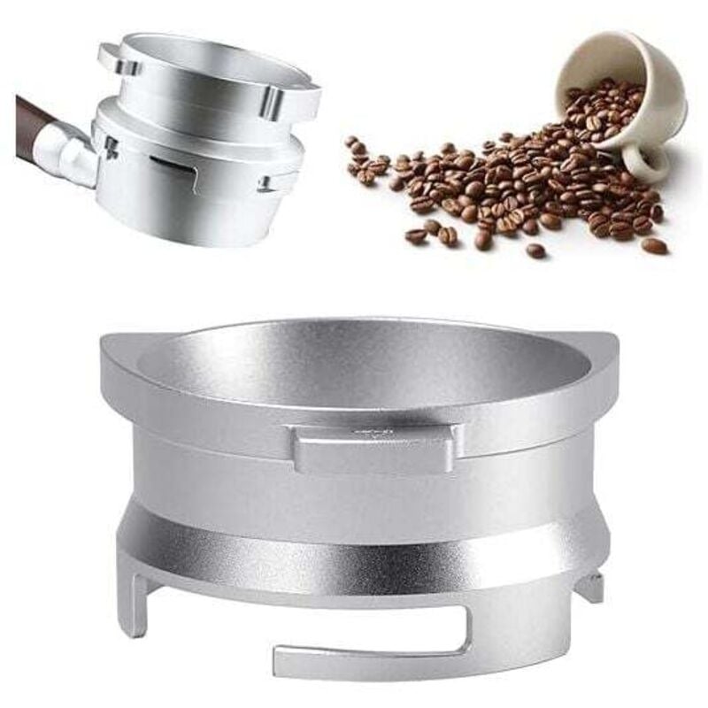 Aluminium-Dosierring, Espresso-Dosierring, 54 mm, Kaffee-Dosiertrichter, silberfarben, Aluminium-Metall, Espresso-Kaffeezubehör, Kaffee-Dosierring
