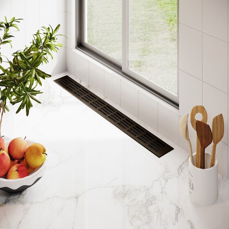 Aluminium Stegblech 60mm x 800mm Braun eloxiert C4 Lüftungsgitter Heizungsdeckel Lüftung