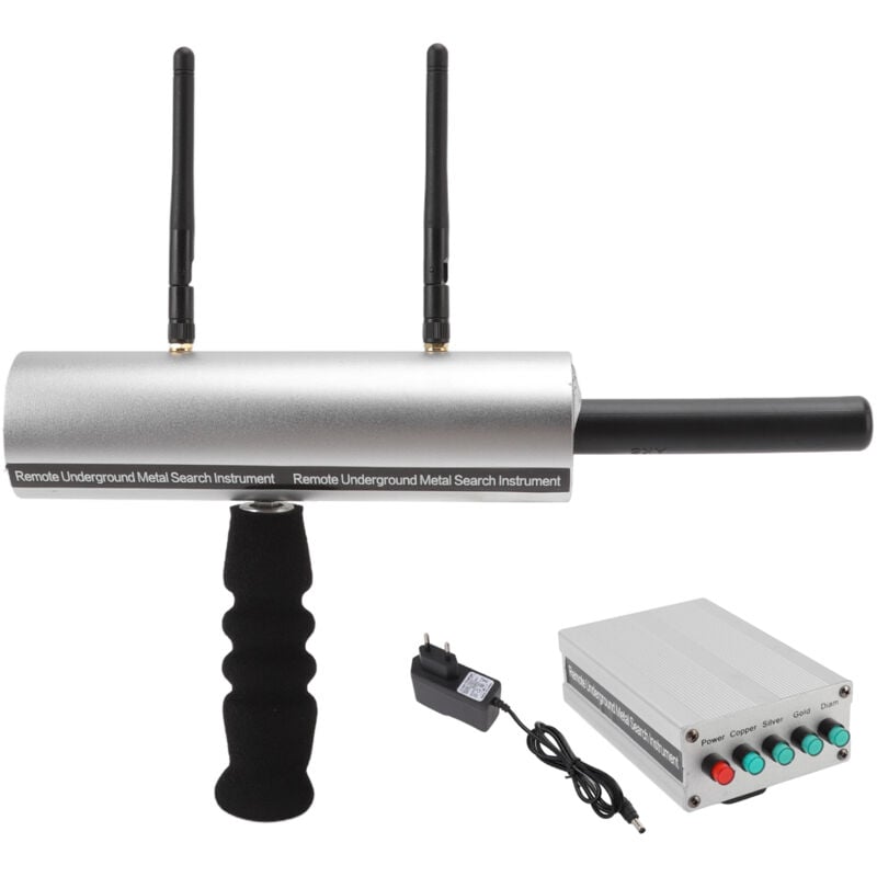 Aluminium-Silber-Metalldetektor, 20 m Tiefe, 1000 m Reichweite, 2 Antennen, wiederaufladbarer Detektor für Gold und Silber, 100–240 V, EU-Stecker.
