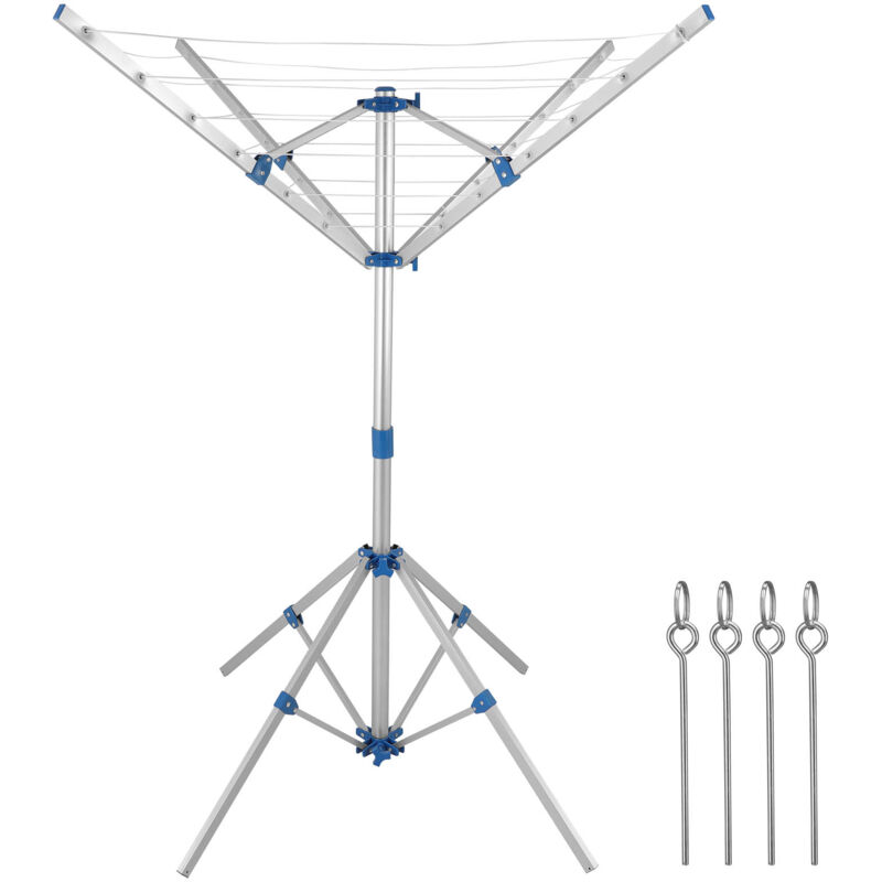 No Brand - monzana® Wäschespinne Höhenverstellbar Mobil mit 4 Erdspieße Camping Wäscheständer Wäscheleine Wetterfest Leicht Aluminium