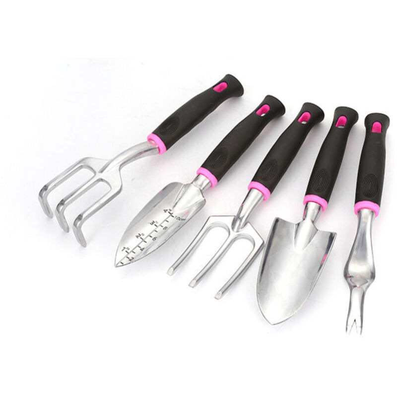 Aluminiumlegierung Gartengeräte Gartengeräte Geschenk Topf Gießkanne Blumen Pflanzen Jäten 5 Stück Set