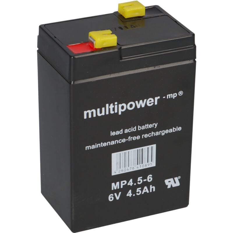 Amazon Multipower Blei-Akku MP4,5-6 Pb 6V 4,5Ah Faston 4,8