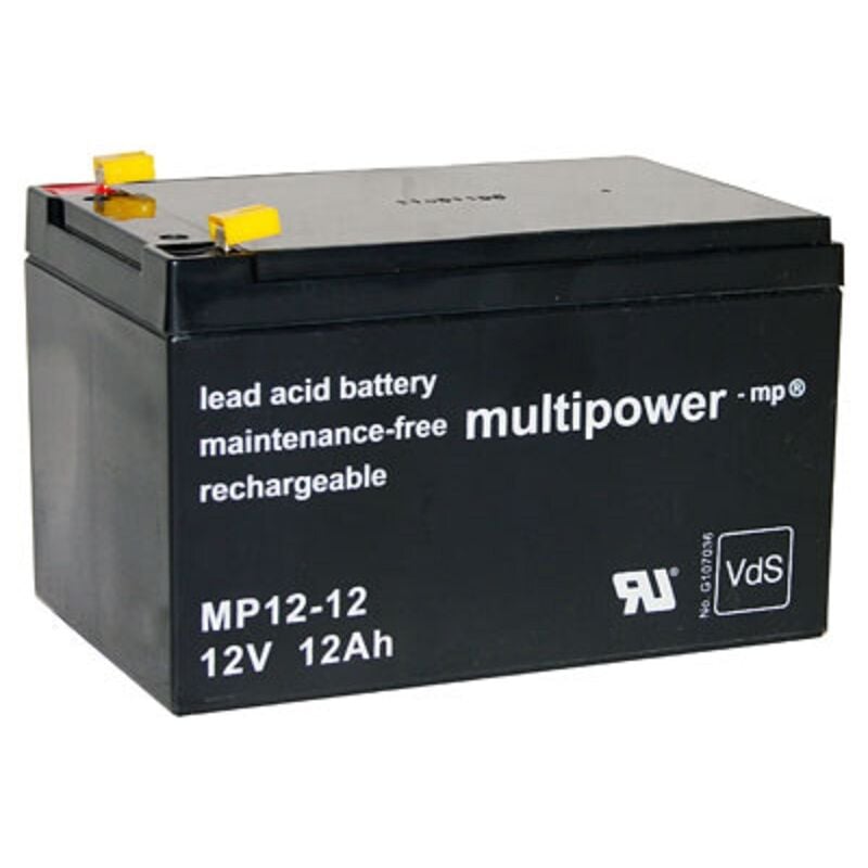 Multipower - Amazon.de Blei-Akku MP12-12 Pb 12V 12Ah VdS G114091, Faston 4,8