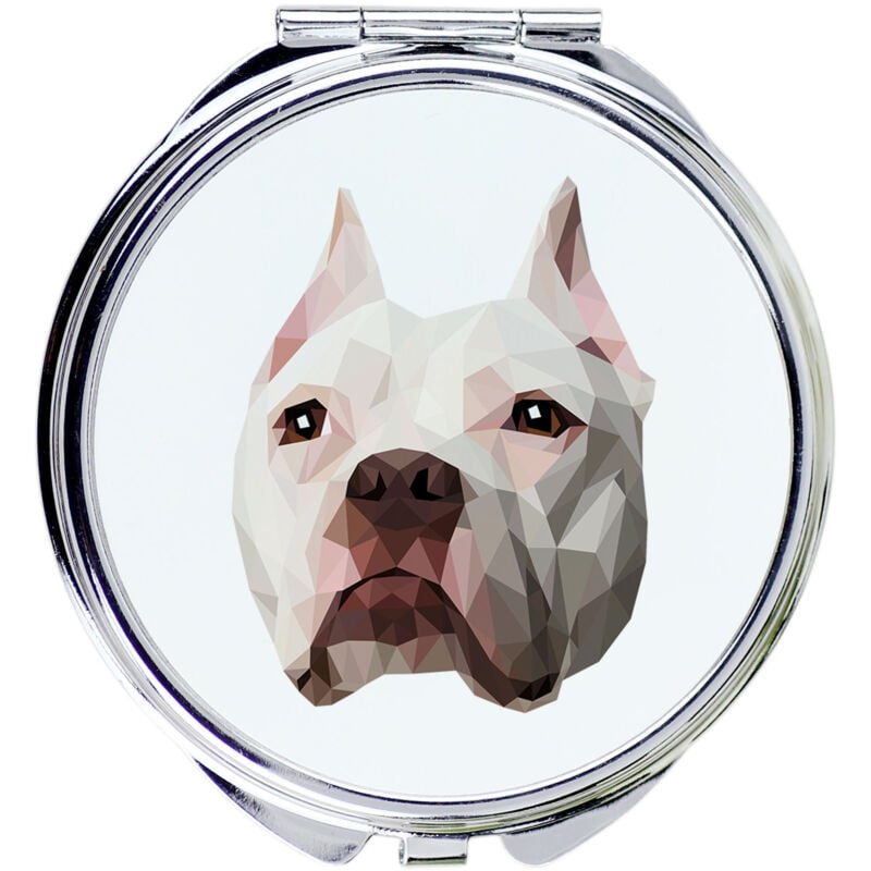 American Pit Bull Terrier, Pit Bull, American Pit Bull Terrier, Pitbul, APBT - Spiegel mit Foto und geometrischer Aufschrift von Art-Dog