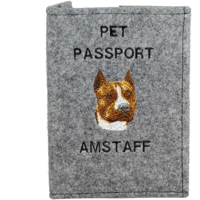 American Staffordshire Terrier, Amstaff, Amstaf - Hundepasshülle, Dokumentenhülle, Reisegeschenk von Art-Dog