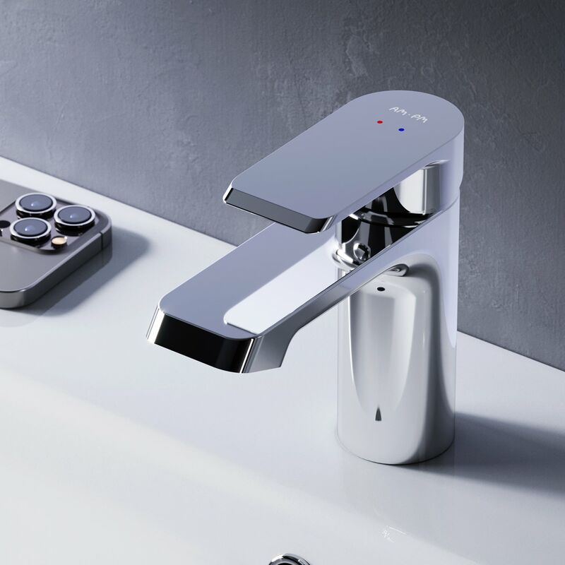 Am.pm - Wasserhahn Bad Chrom Waschtischarmatur Bad Armatur Mischbatterie Waschbeckenarmatur Einhebelmischer Badezimmer