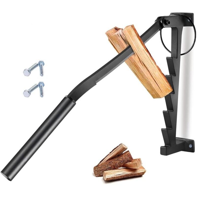 An der Wand montierter Anzündholzspalter, manueller Holzspalter, tragbarer Spaltkeil für Camping im Freien mit Schrauben