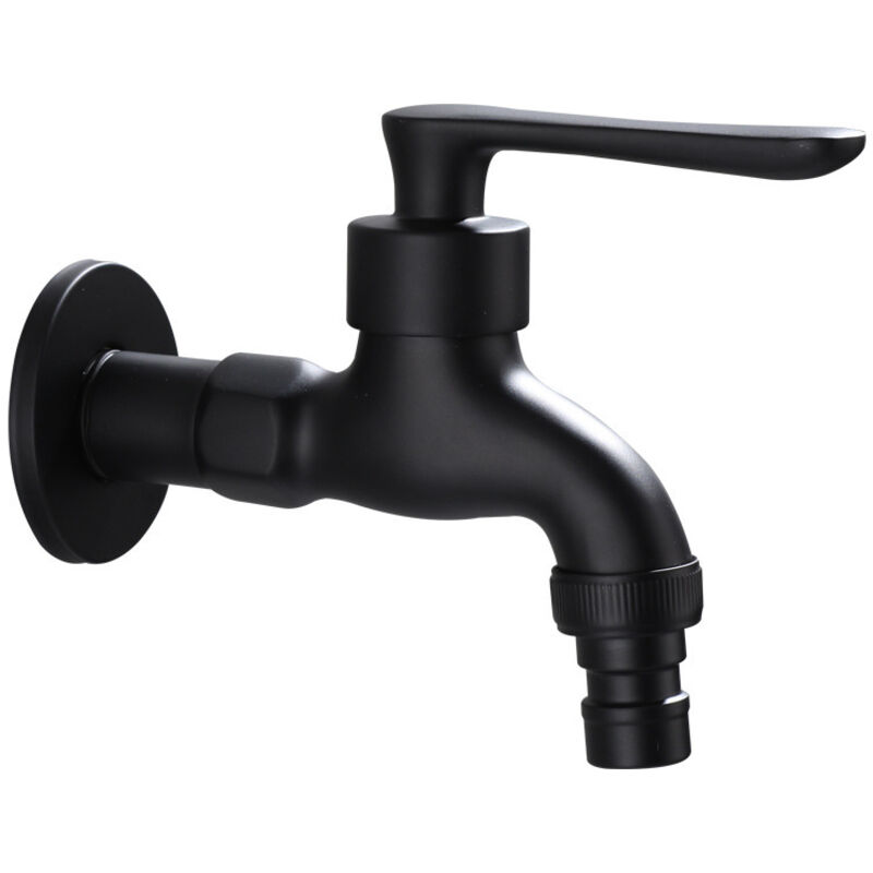 An der Wand montierter Wasserhahn für Waschmaschine, Schlauchhahn, Waschhahn, schwarzer Küchenhahn, Vintage-Split-Wasserhahn, Wasserhahn für