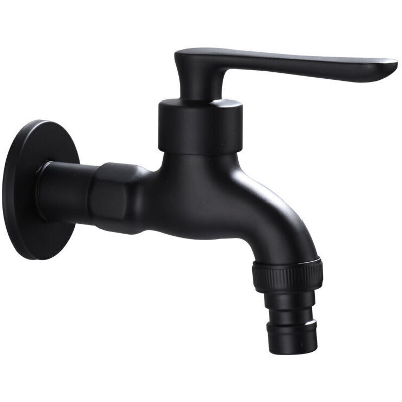An der Wand montierter Wasserhahn für Waschmaschine, Schlauchhahn, Waschhahn, schwarzer Küchenhahn, Vintage-Split-Wasserhahn, Wasserhahn, Wasserhahn