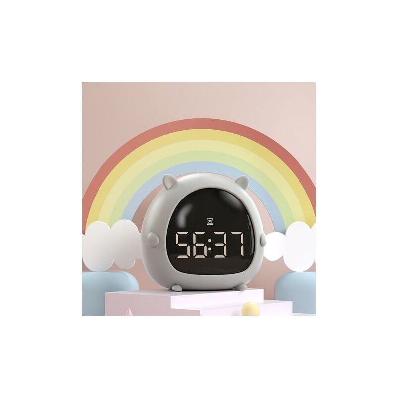 SNQ - Analoger Wecker, Wecker am Bett, lauter Wecker, Cartoon-Wecker, Stummschaltung, 2 Gruppen, Zeiteinstellungen, intelligente