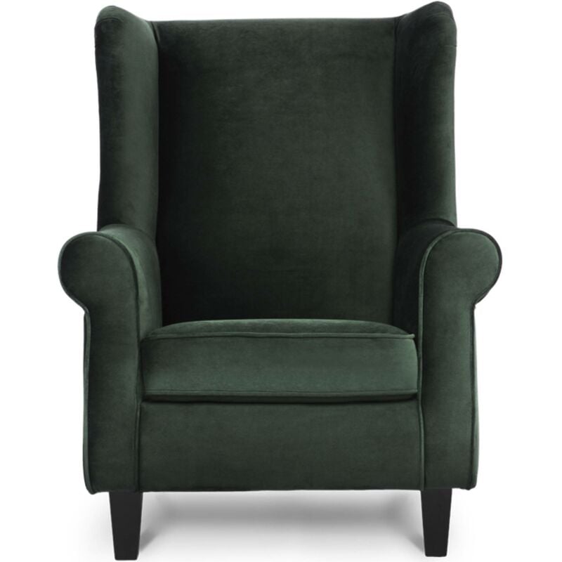 Klassische Sessel Gepolsterter mit Armlehnen und pflegeleichter Stoff 'miles', DunkelGrün, Stoff, Classic, 82x105x97 cm - Konsimo