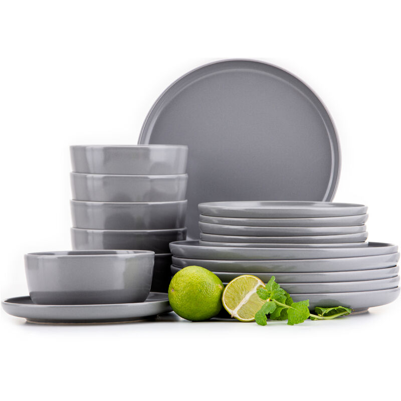 KONSIMO Tafelservice VICTO (18-tlg.) Grau Keramik 20x27x14.5cm