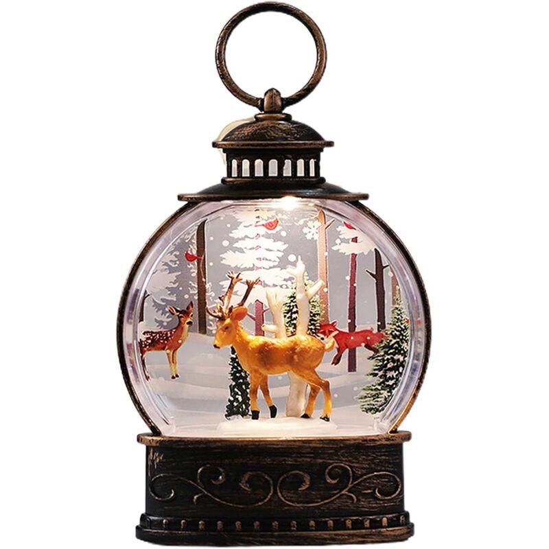 Andere Weihnachtsdekoration, Weihnachtsdeko-Laterne mit Musik, beleuchteter Weihnachtsbaum, Schneemann, Elch, Weihnachtsmann-Laterne, funkelndes