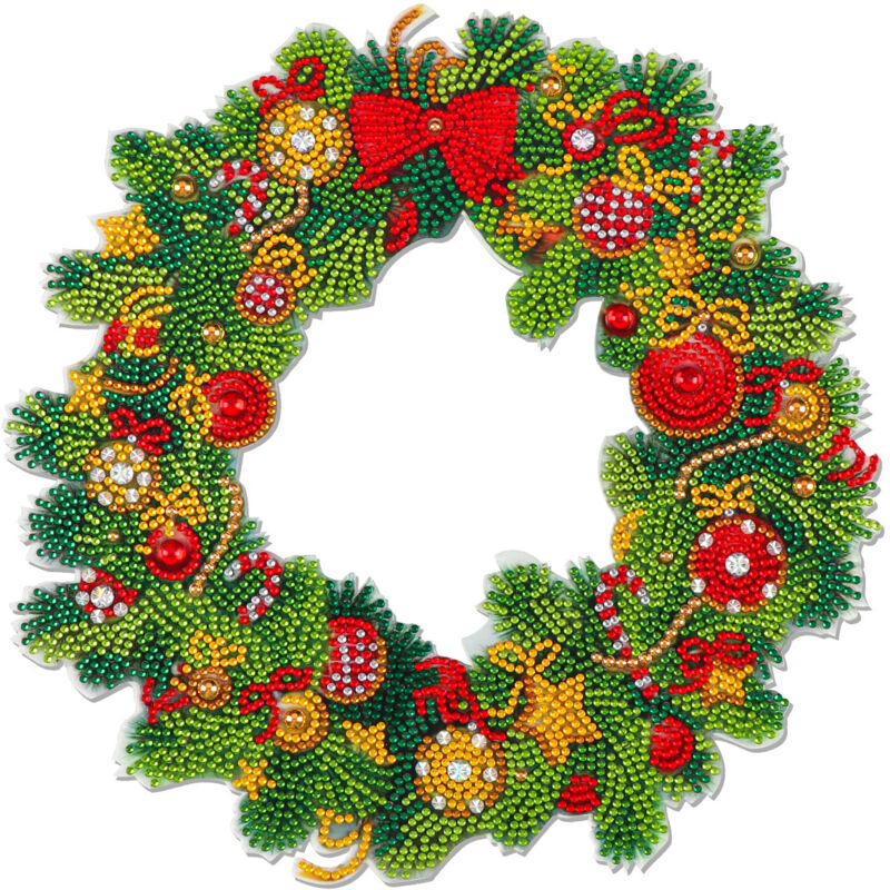 Andere Weihnachtsdekoration, Weihnachtskranz, Halloween-Kranz, 5D-Diamant-hängende Kristallkunstgirlande-B